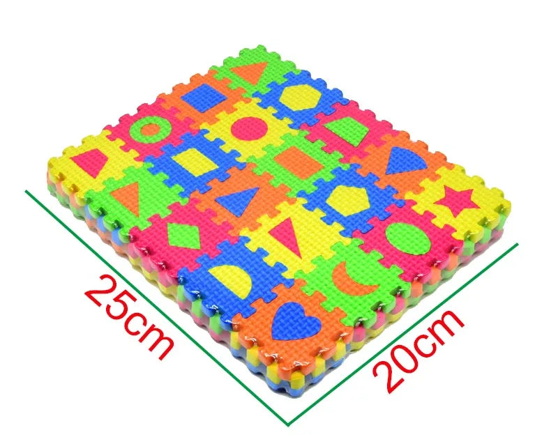 3D Diy EVA Puzzle Mats 36P Educational Soft Non Toxic Foam Toys For Baby And Kids Learning Shapes
