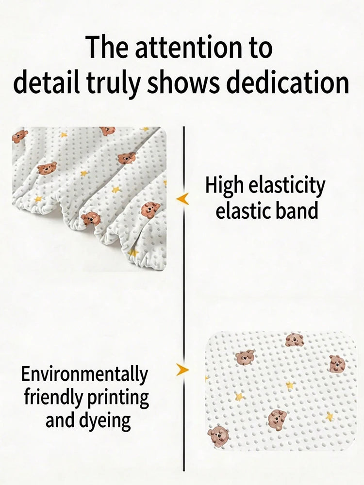 1Pc Baby Diaper Changing Pad, Ultra-Soft 3D Bean Material, Cute Animal Print, Washable and Durable, Suitable for Newborns, Cribs, Strollers, and Travel Use