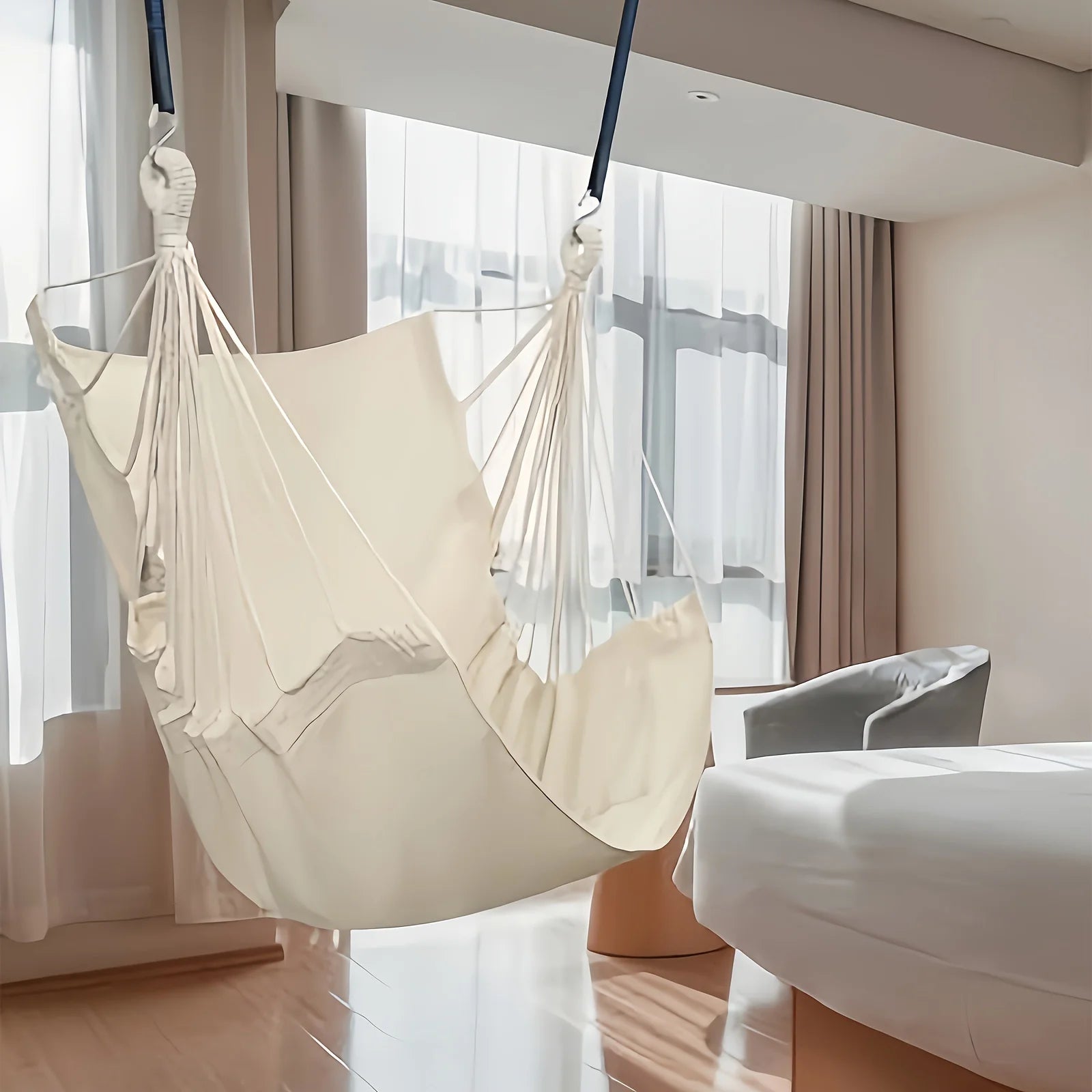 Leisure Fabric Hammock Swing Chair with Storage Bag
