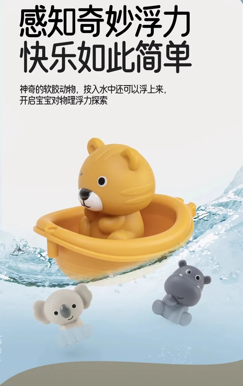 Silicone Baby Bath Toys Set - Sensory Water Play for Bathtub, Pool & Shower, Encourages Toddler Pretend Play and Early Developme