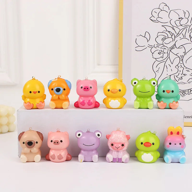 5/10/20/30PCSPU Slow Rebound Animal Squishy Cartoon Stress Relief Toy Keychain Resistant to Rubbing Release Pressure Squishy