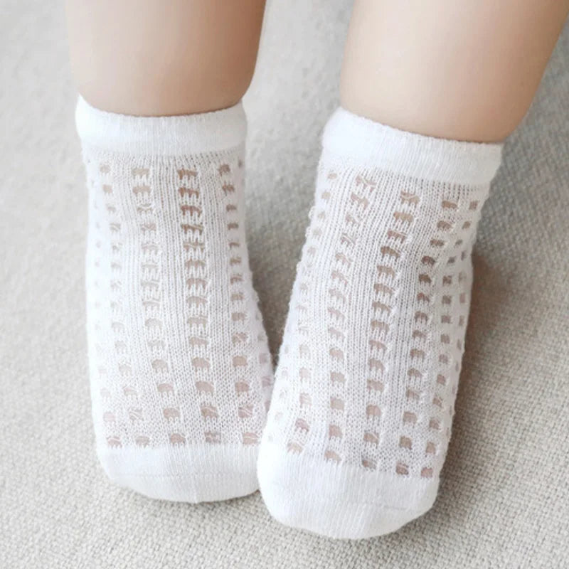 4 Pairs/Lot  New Baby Socks Mesh Thin Newborn Socks Combed Cotton Boneless Soft Summer Baby Socks For Gift