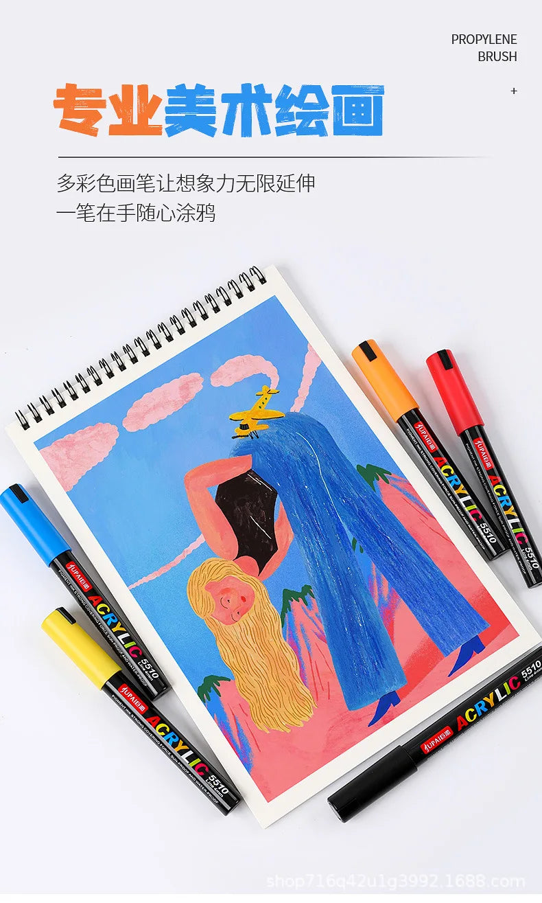 12/60 Colors Acrylic Marker Rock Painting Kit for Kids Children Stone Paint Pens Set Ceramic Glass Wood DIY Crafts Art Supplies