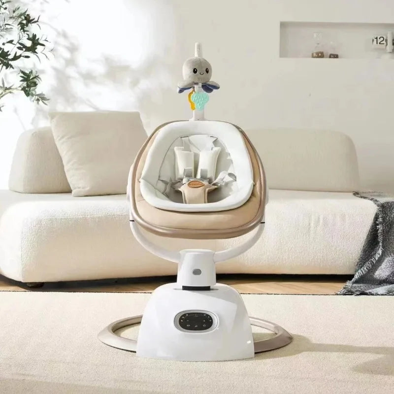 Electric Baby Swing - 360° Rotating Cradle with App Control