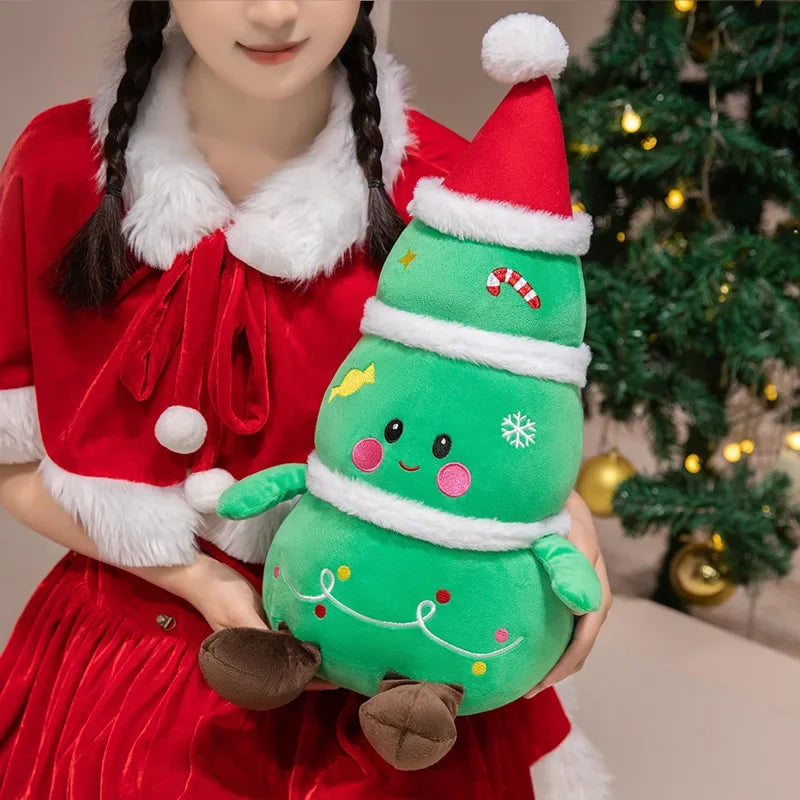 Cute Santa Claus & Elk Snowman Gingerbread Man Plush Toys Stuffed Animal Doll Christmas Gifts For Children Kids Home Decoration