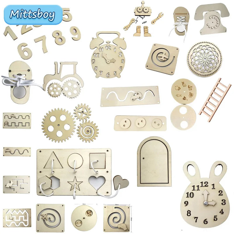 New Kindergarten Montessori Busy board Hourglass Puzzles Montessori Wall Gameshourglass gear Organ Toy Educational Toy For Gifts