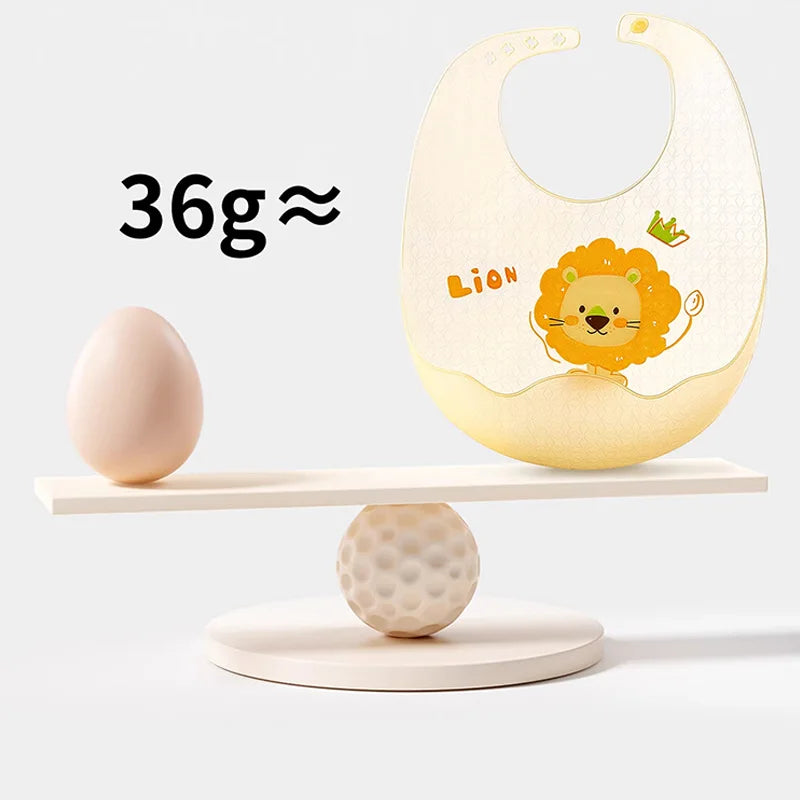 AIBEDILA  Silicone Baby Bib Waterproof Adjustable Food-Grade Feeding Apron Cartoon Pattern Burp Cloth for Toddlers Boys Girls