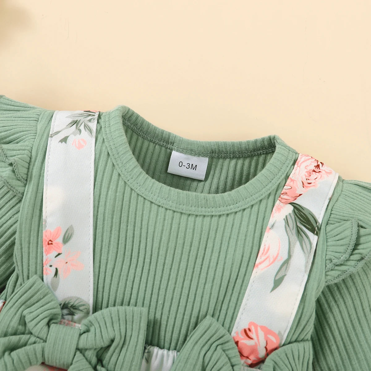 0-18 Months Newborn Baby Girl Clothes Baby Flower Romper Dress Long Sleeves Bodysuit+Headband Infant Girl 2PCS Cute Costume