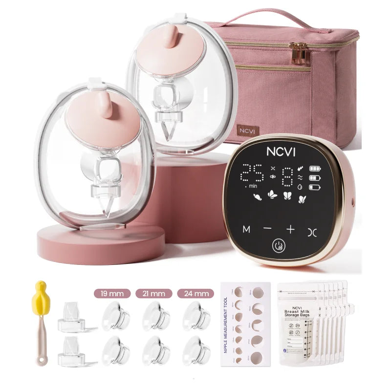NCVI Electric Breast Pump, with Wearable Cups,4 Modes 9 Levels,Quiet &  Portable Rechargeable for Breastfeeding Moms