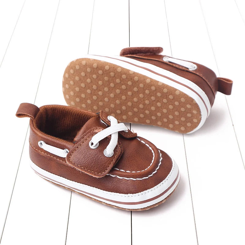 2025 Spring and Autumn New Casual Canvas Baby Shoes with Soft Soles Lace-Up Baby Shoes Dome-shaped Shoes Learning Walkers