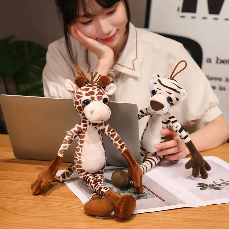 Nice Kawaii Cartoon Forest Animal Lion Zebra Leopard Stuffed Plush Toy Children's Monkey Raccoon Handmade Doll Gift