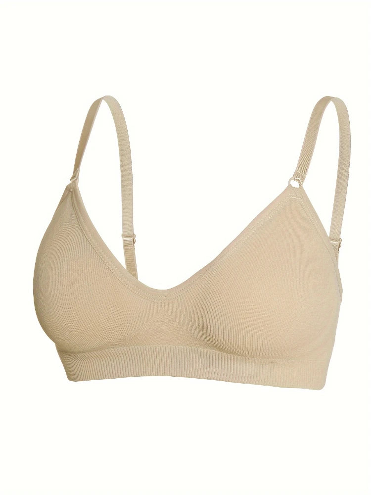 Seamless Underwire Soft Brassiere Detachable Shoulder Strap Bra with Push Up Padding Comfort Invisible Underwear Smooth Lingerie