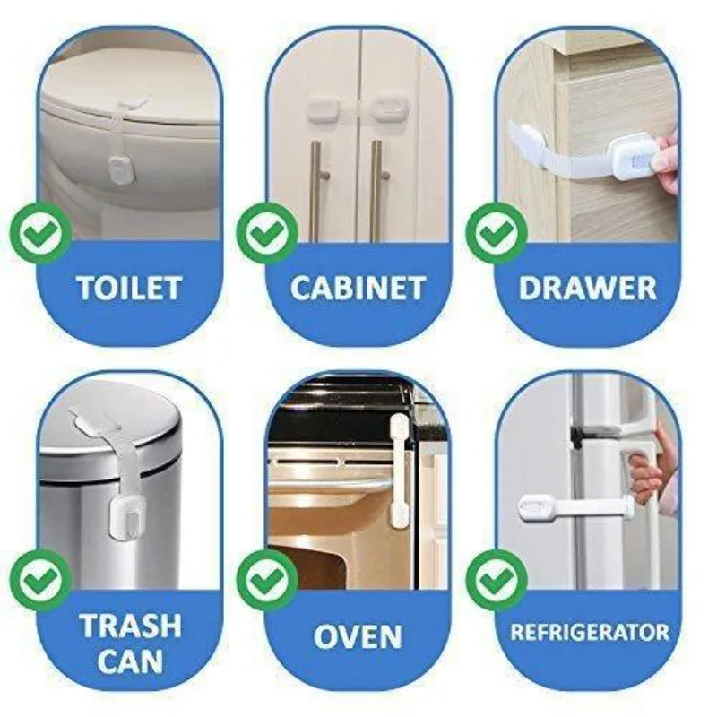 Multifunctional Banded Cabinet Door Safety Locks Drawer Locks Child Pet Proof Protective Latches for Home Security