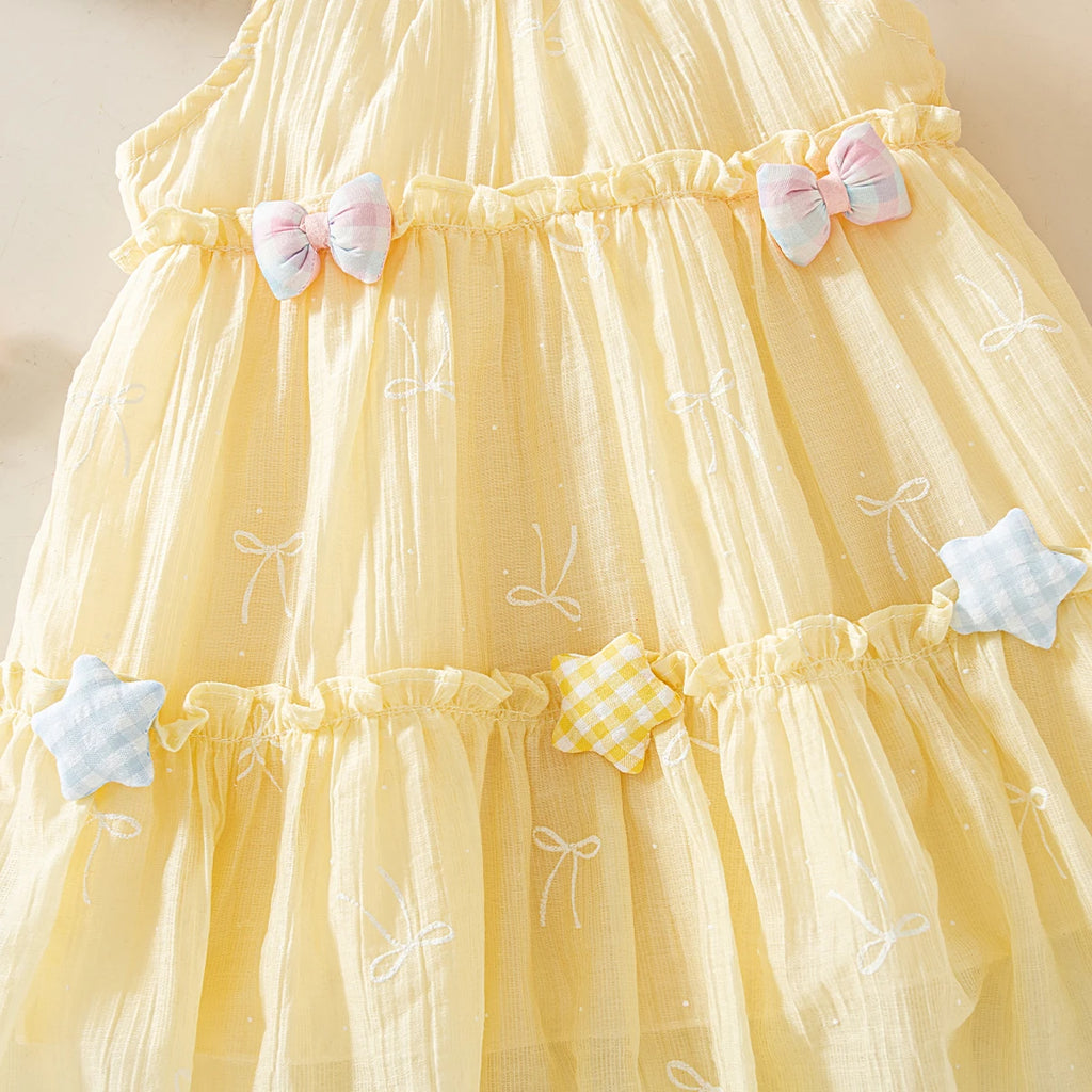 Casual Baby Clothes Korean Style Sweet Pink Baby Girl Suspender Dress Summer Birthday Party Gift Toddler Princess Dress