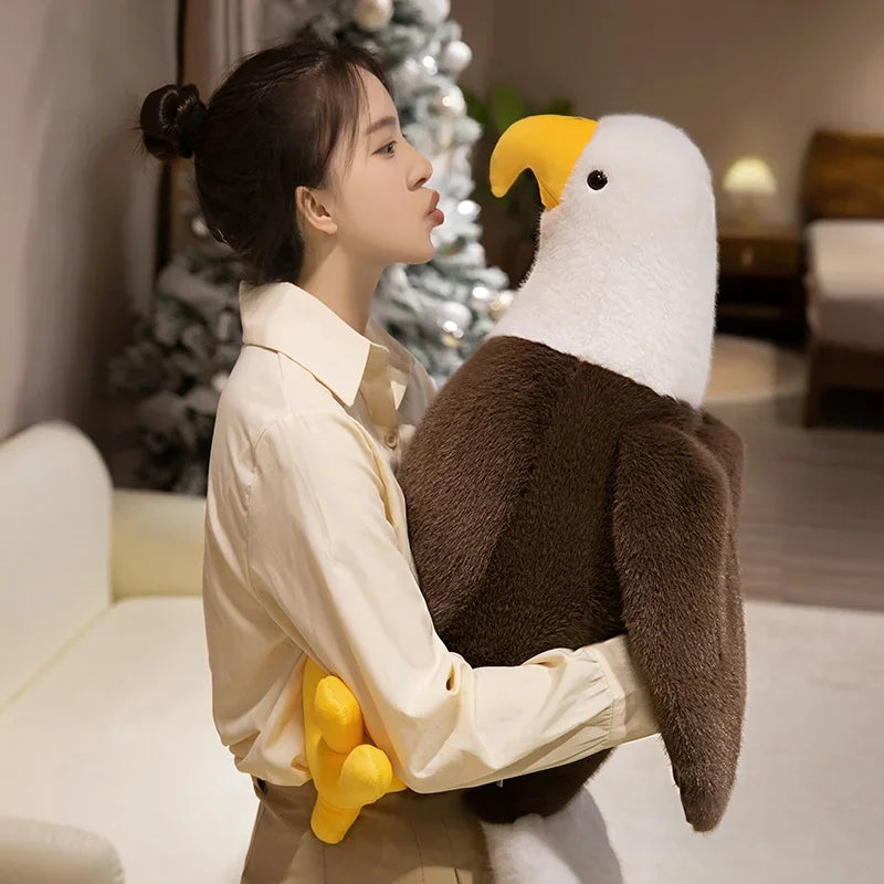 Hot Lifelike American Eagle Owl Plush Toy Soft Stuffed Animal RealLife Bird Doll Home Decor Kids Children Boys Birthday Gift