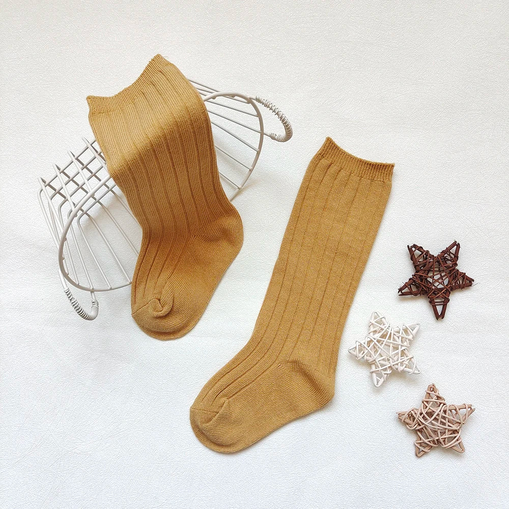 New Fashion Boys Girls Knee High Socks Cotton Breathable Stripe Kids Casual Sock Children School Uniform Socks Baby Socken Long
