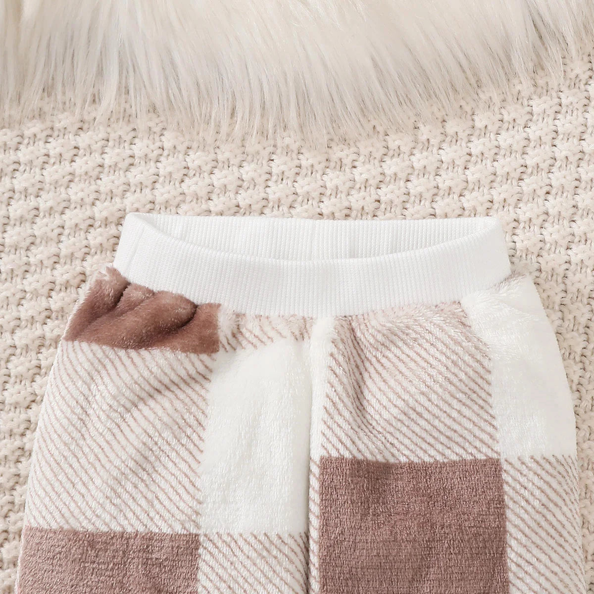 Baby boy plush Suit gray and White Checkered Top+Pants 2Pcs/set suitable for 0-24 Months Baby boy Winter warm suit Baby clothes