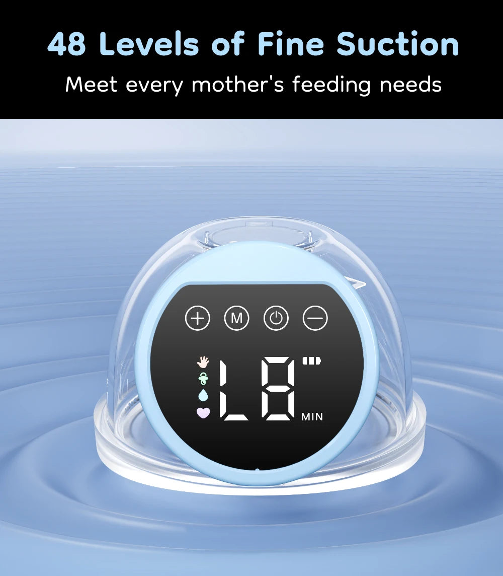 MAMIJOY 2PCS Wearable Electric Breast Pumps 4 Modes＆12 Levels Hands Free Breast Pump 40dB Low Noise Free 19/24mm Flange DEB26D