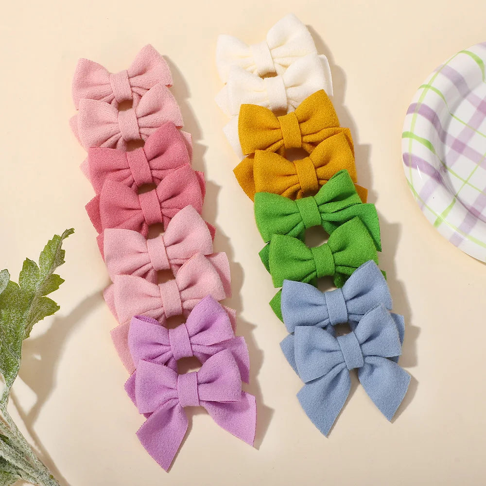 40Pcs random color cheer bow hairgripes for girls hair bangs lovely bowknot hairclip boutique kids headwear barrette