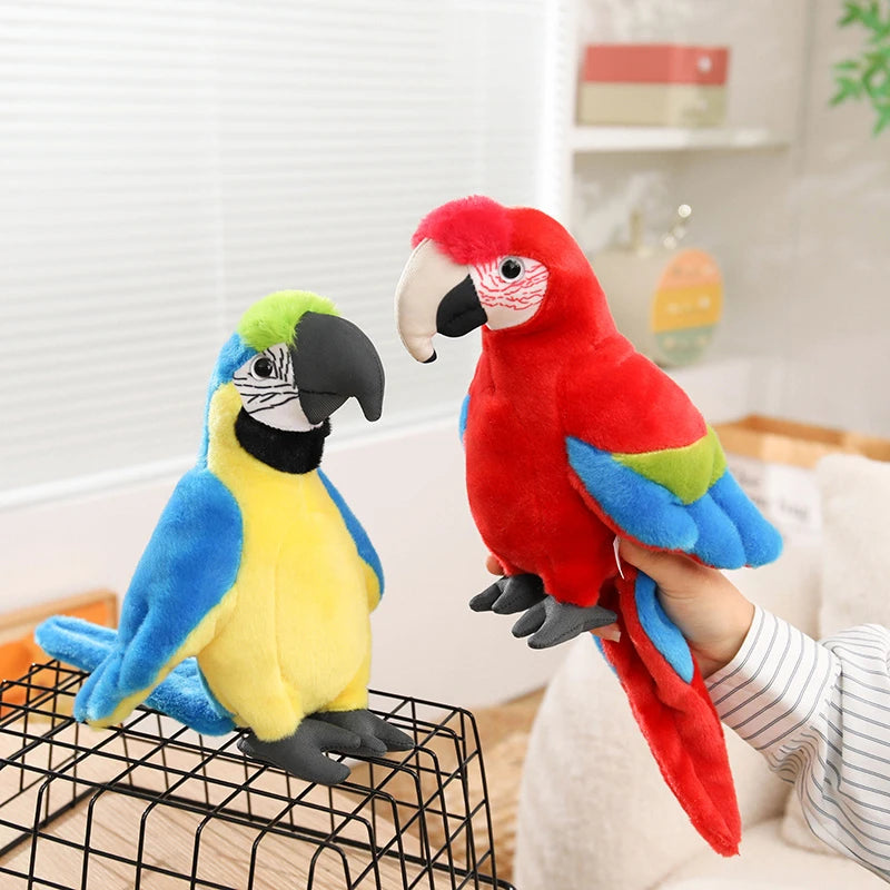 Hot Simulation Soft Toys Lifelike Grey Cockatiel Plush Toys Real Life Soft Yellow Parrot Birds Stuffed Animals Toy Dolls Gifts
