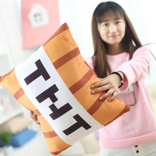 Nice Tnt Plush Pillow Cube Bomb Toy Key Chain Pendant Soft Plush Stuffed Toys Xmas Birthday Gifts For Kids Spoof Decoration