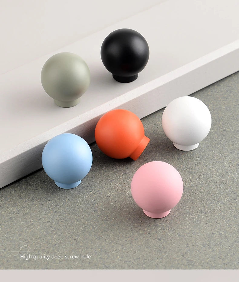 Wardrobe Door Handle Half Round Kitchen Cabinet Knobs Dresser Drawer Handle Colorful Pink Blue Green White Knobs For Furniture