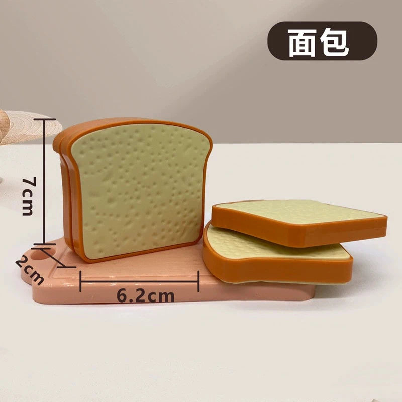 Chechele Montessori Simulation Educational Toy Set For Pretend Play Food Vegetables Fruits Bread Model Che-122