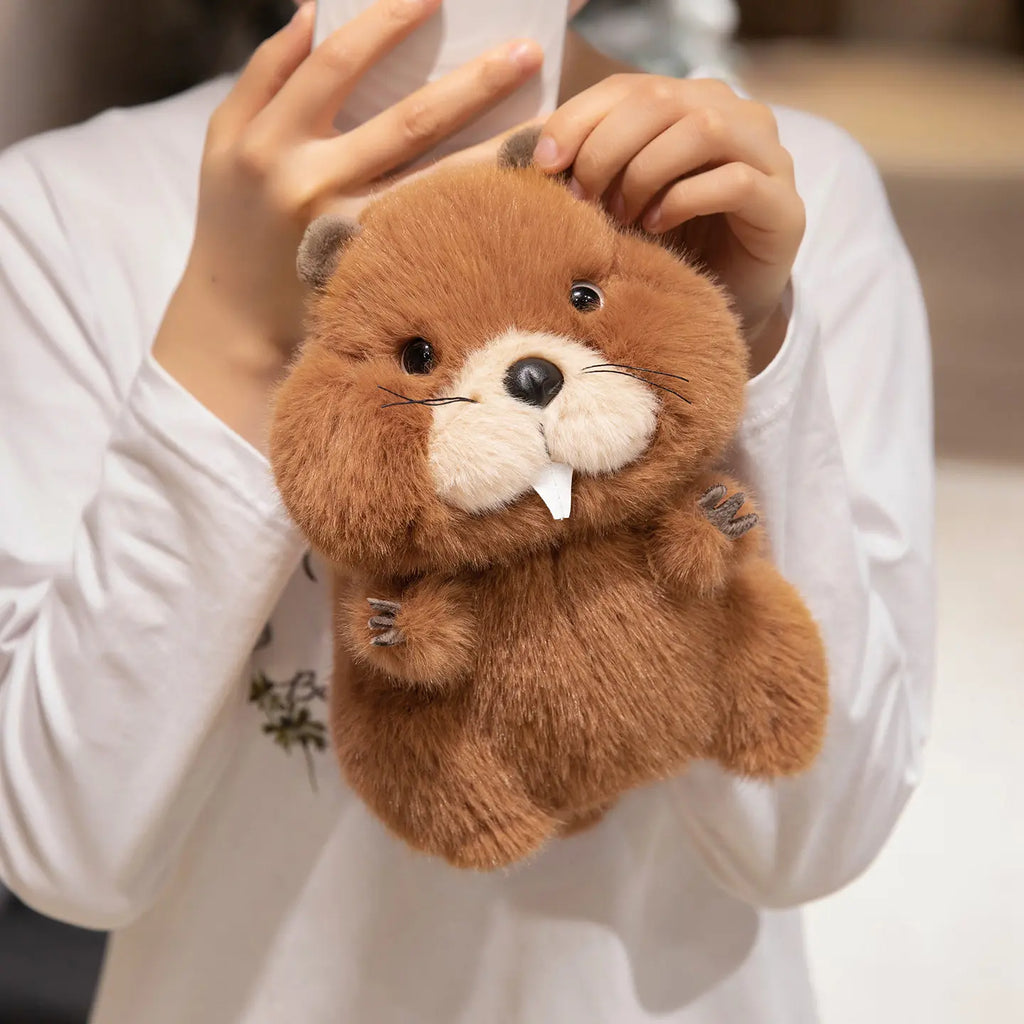 22/35/45cm Simulation Beaver Plush Doll Cute Fluffy Sitting Marmot Groundhog Toy For Kids Adorable Birthday Gift Doll