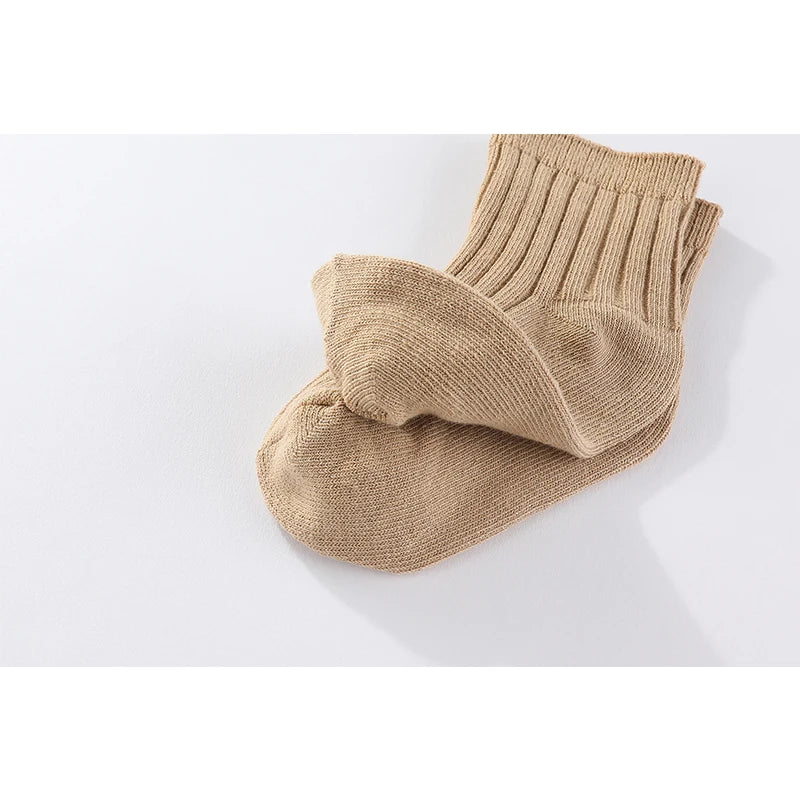 5 Pairs/Set Four Seasons 0-5 Years Old Fashion Newborn Baby Boy Girl mid-calf Socks Cotton Soft Breathable Infant Accessories