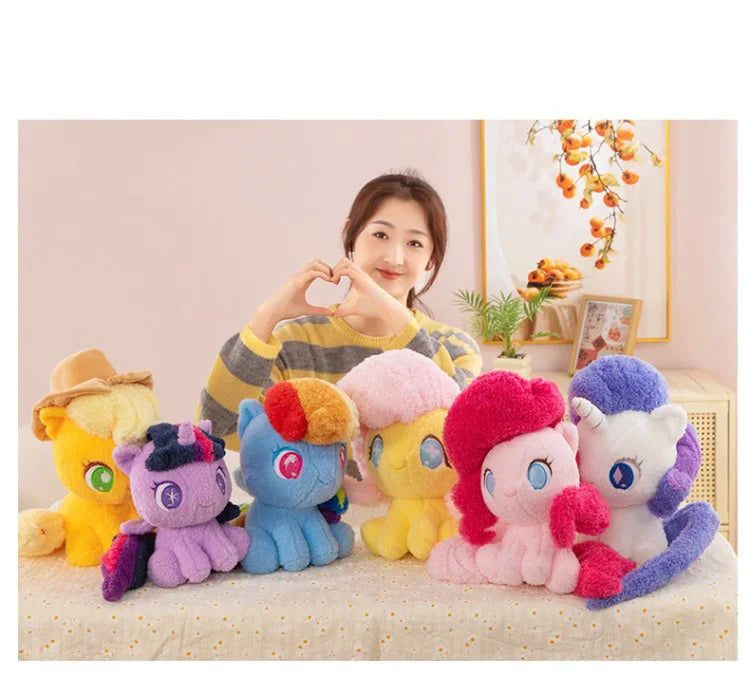 My Little Pony Plush Toy 28cm Cute Pony Stuffed Doll Soft Huggable Rainbow Pinkie Pie Birthday Gift Collection