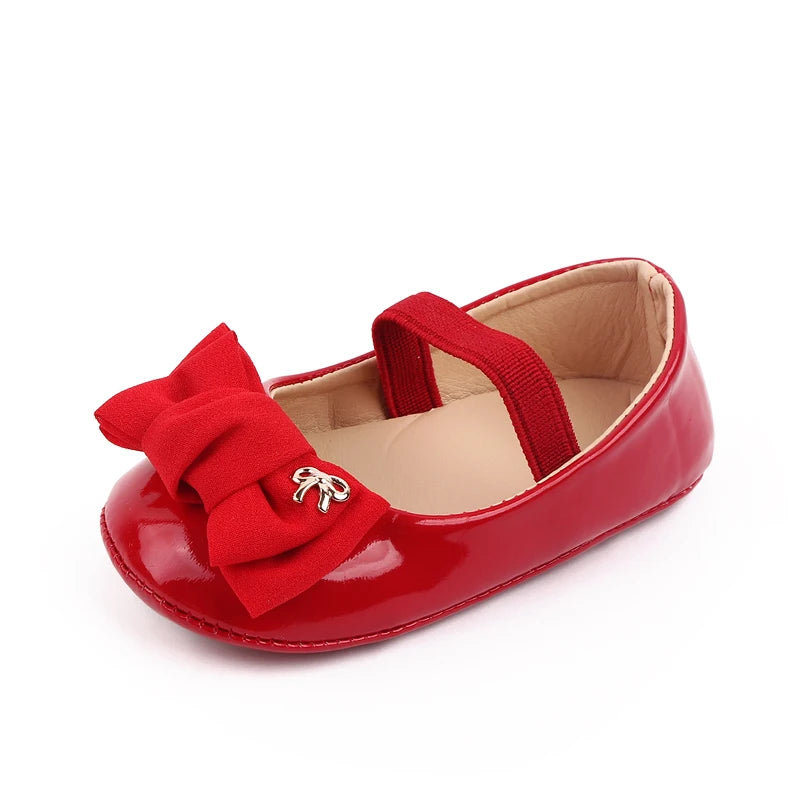 Spring and Summer 2025 New Style Baby Princess Shoes Leather Bow Tie Baby Shoes Soft Sole Learning Walkers baby shoesD2778