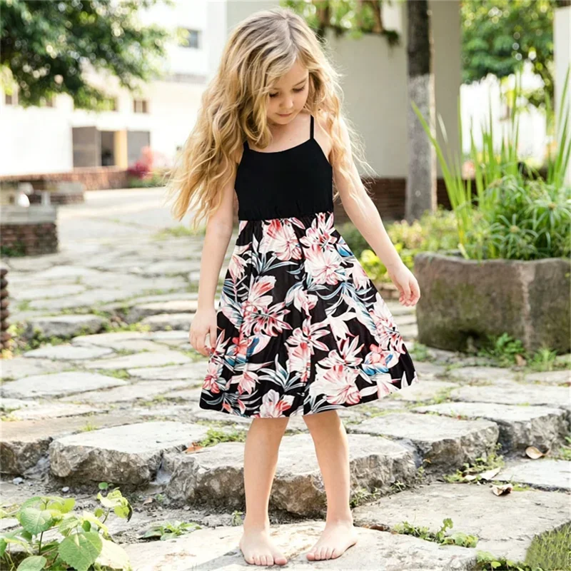 Summer Boho Maxi Dress Women Family Matching Outfits Children's Clothing Girls Dresses Vestido Mother Daughter Dress Baby Romper