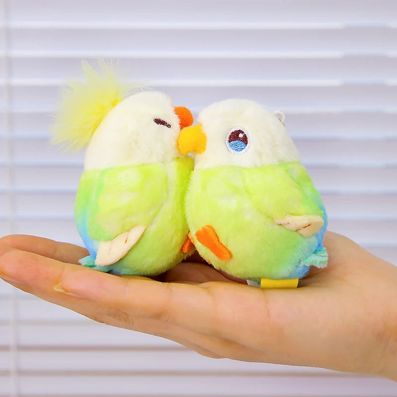 Kissing Couple Bird Plush Toys Stuffed Kissy Lovers Magnet Parrot Doll Bag Pendant Gifts for Couples Valentine's Day