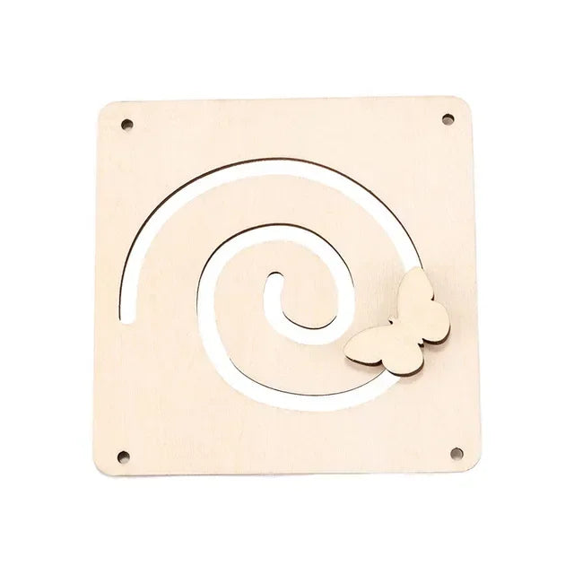 Wooden Busy Board Toy for Montessori Learning With Clock Mirror and Unlock Activities Model MB-001