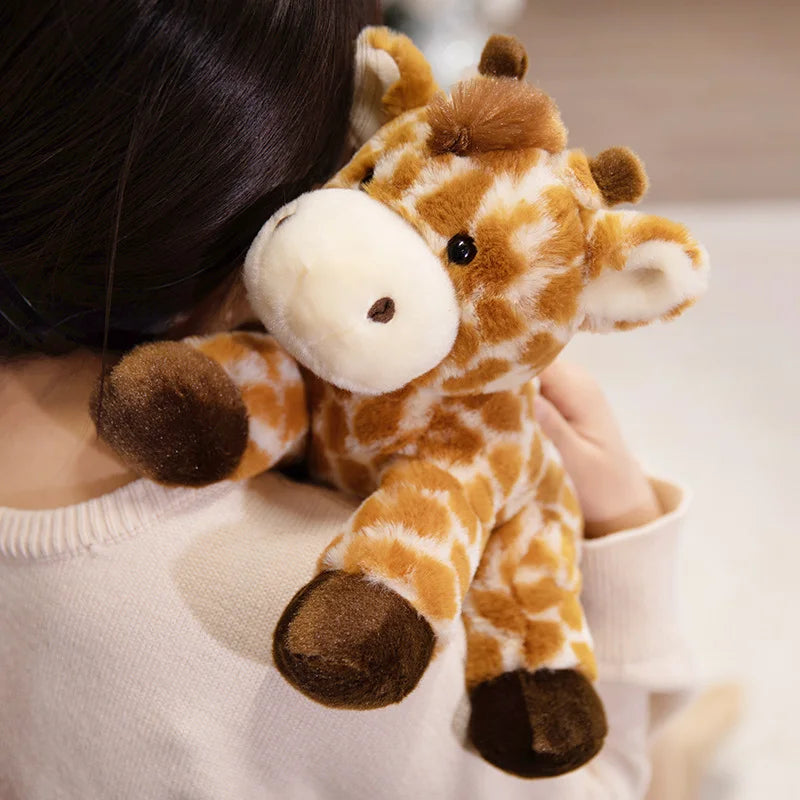 Nice 23cm Lifelike Stuffed Jungle Animal Dolls - Sitting Tiger Elephant Monkey Leopard Plush Simulation Forest Toys for Kids