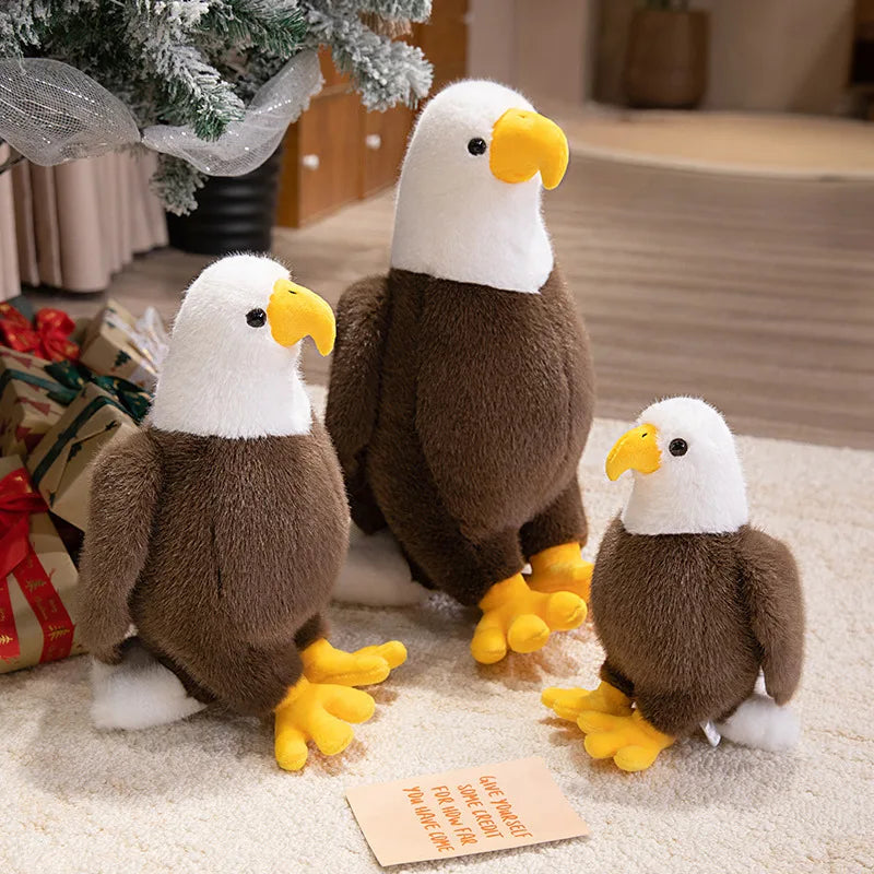 Hot Lifelike American Eagle Owl Plush Toy Soft Stuffed Animal RealLife Bird Doll Home Decor Kids Children Boys Birthday Gift