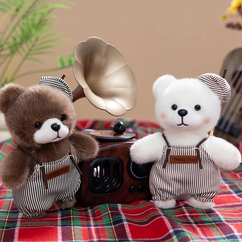 10cm New Kawaii Little Bears Pendant Plush Toy Stuffed Soft Animal Cartoon Bear Backpack School Bag Keychain Decor for Kids Gift