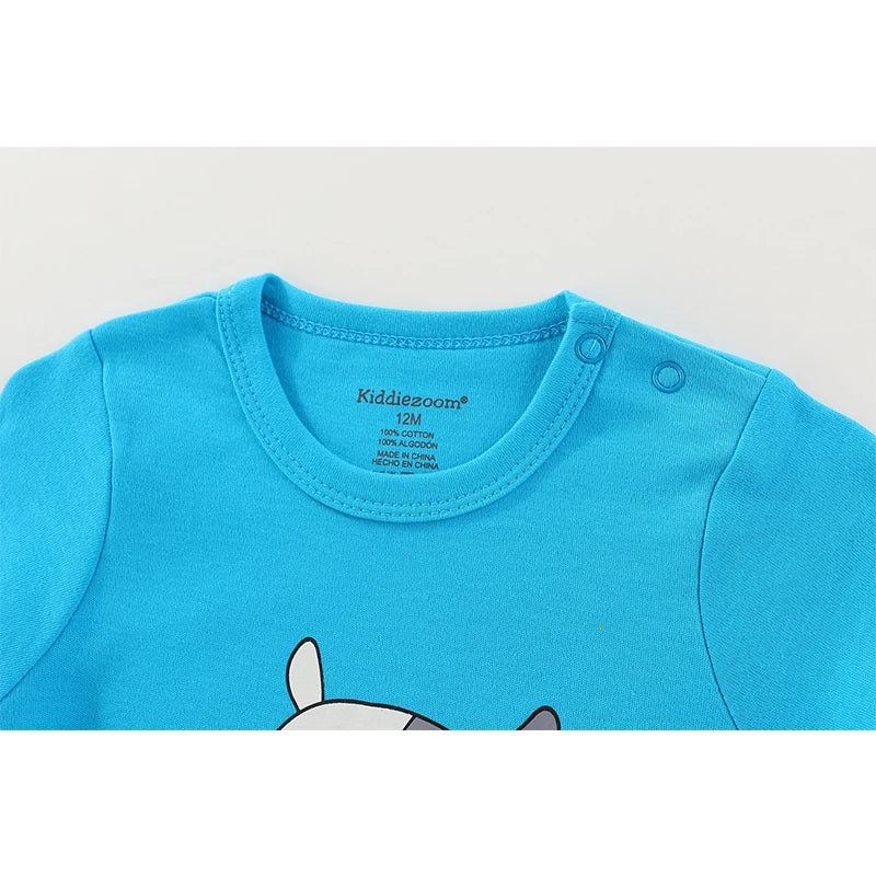 1 Piece Kiddiezoom Spring Autum Cartoon Long Sleeve Baby Boy Girl Bodysuits Soft 100%Cotton Newborn Onesies Infant Clothes