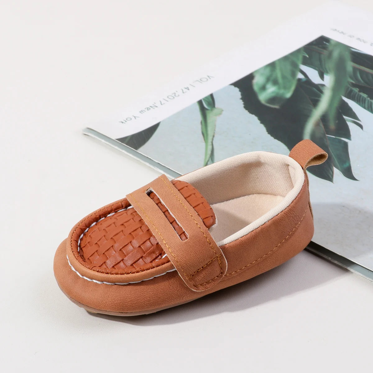 Baby Unisex Slip-on Toddler Shoes Spring And Autumn 0-18 Months Three Colors PU Leather And TPR Sole For Baby Boys And Girls