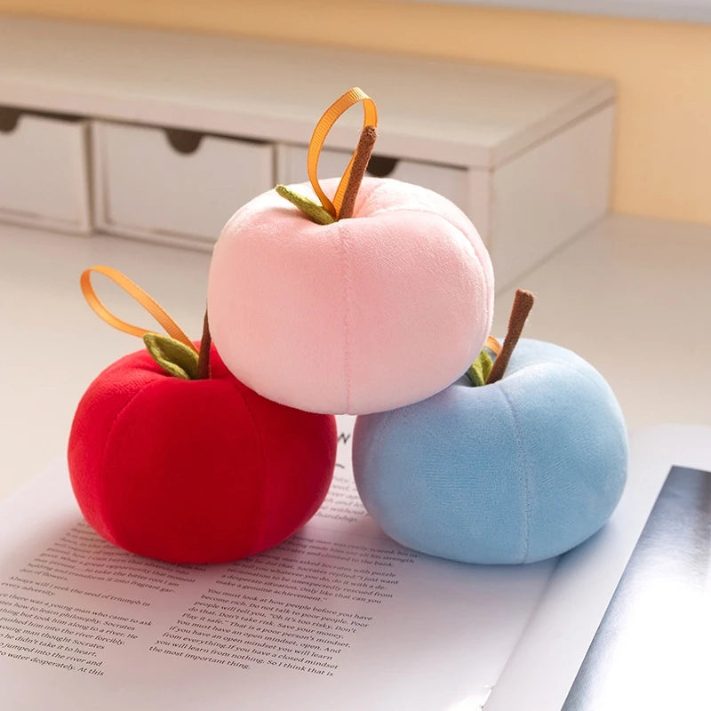 Delicate Cute Mini Apple Plush Toys Stuffed Colorful Lifelike Apple Pretty Hanging Fruit Toys Lovely Christmas Tree Decor