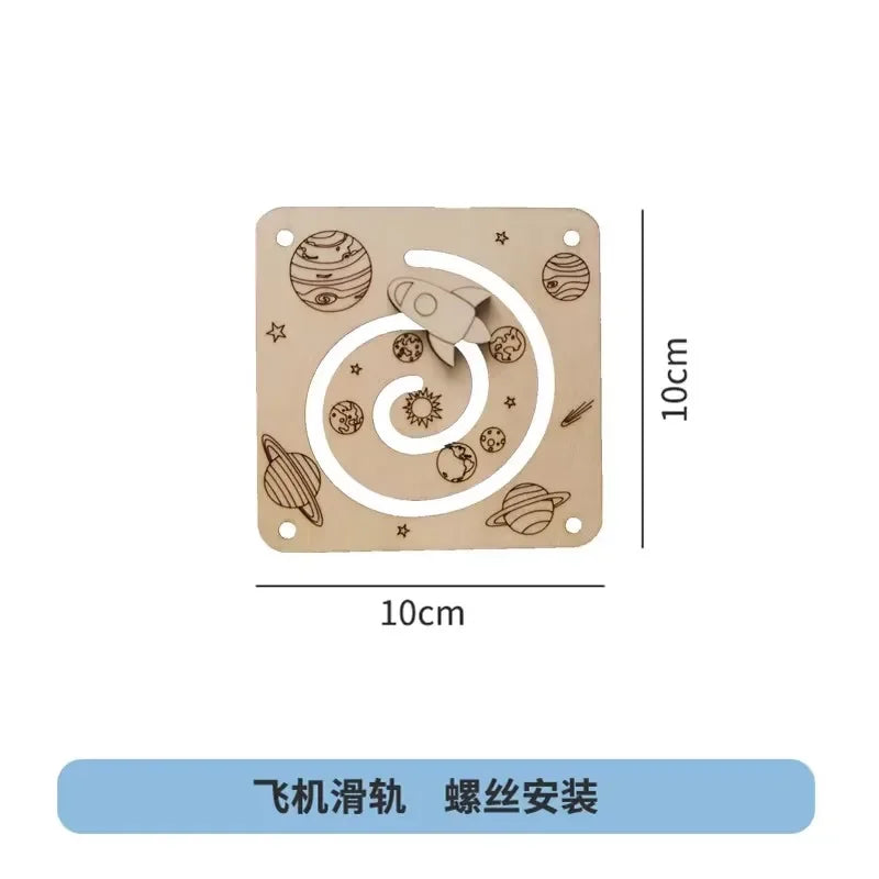 Busy Board Educational Toy With Led Lamp Drum Gear Cart Model Bld-01 For Skill Learning Wooden Game