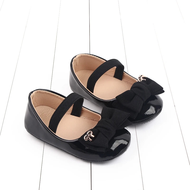 Spring and Summer 2025 New Style Baby Princess Shoes Leather Bow Tie Baby Shoes Soft Sole Learning Walkers baby shoesD2778