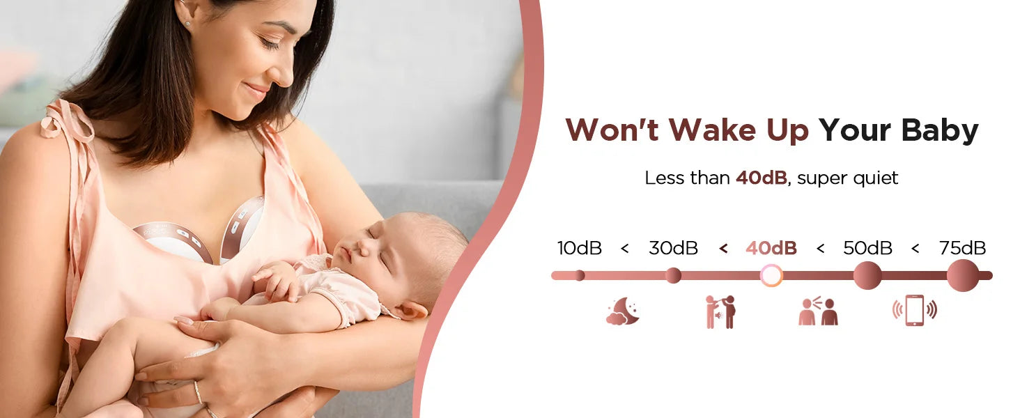 Wearable Electric Breast Pump 3 Modes 12 Levels Silent Leak-Proof Hands Free Breastpump Breastfeeding with 17/19/21/24mm Flange