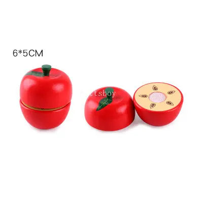 Wooden Fruit Cutting Educational Toy For Children Kitchen Playset With Peelable Fruit 1Pcs