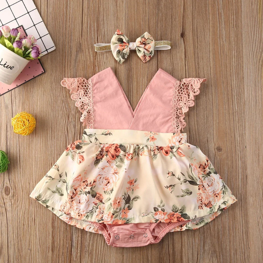 Baby Girl Dress New 2-piece Red Flower Baby Clothing Newborn Girl Lace Dress Princess Skirt Clothing 0-24M Princess Dress