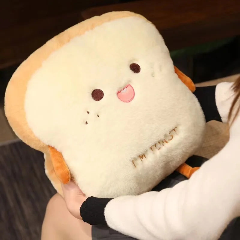 1pc 35cm Plush Bread Pillow Cute Simulation Food Toast Soft Doll Warm Hand Cushion Home Decoration Kids Toys Birthday Gift