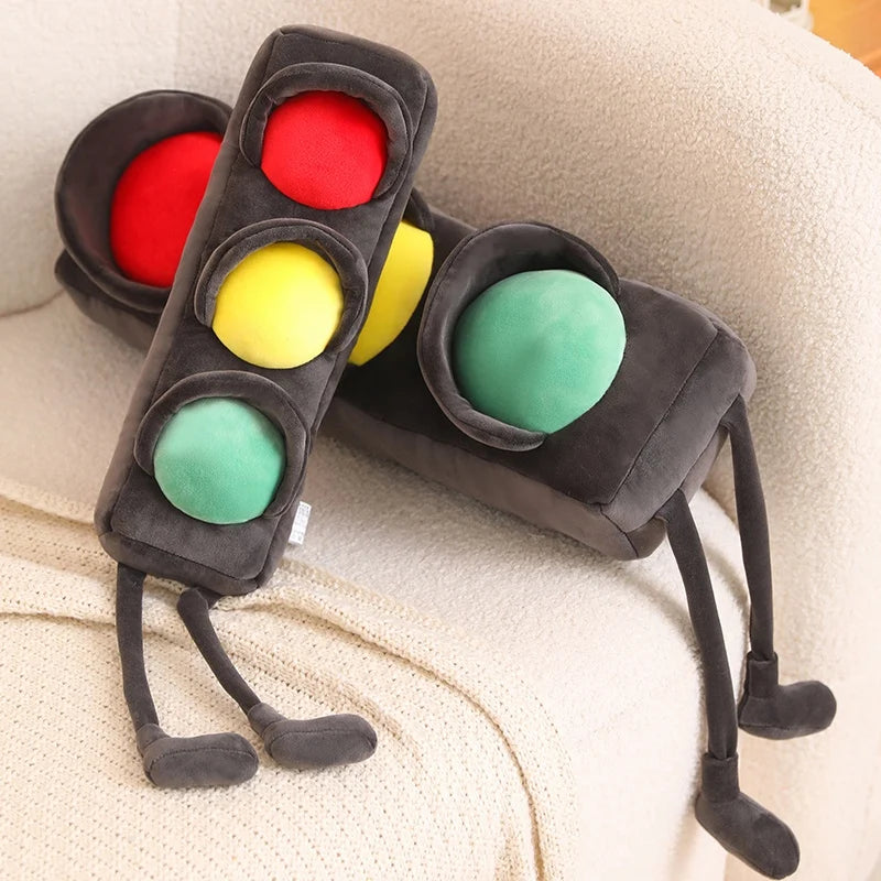 Lifelike Stuffed Signal Lamp Plush Toys Soft Traffic Light Toys For Children Funny Traffic Game Props Creative Home Decor