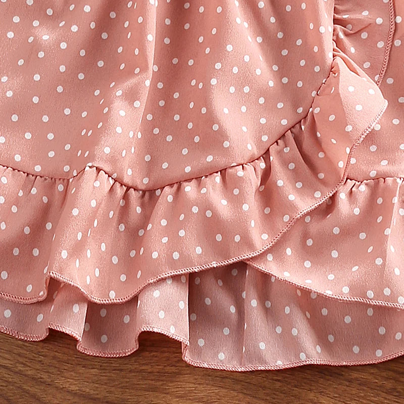 Girls' Clothing Set 5-12T Tri-Color Optional Flying Sleeve Square Collar Vest Top + Lace Skirts  Children Girls Baby Clothes Set