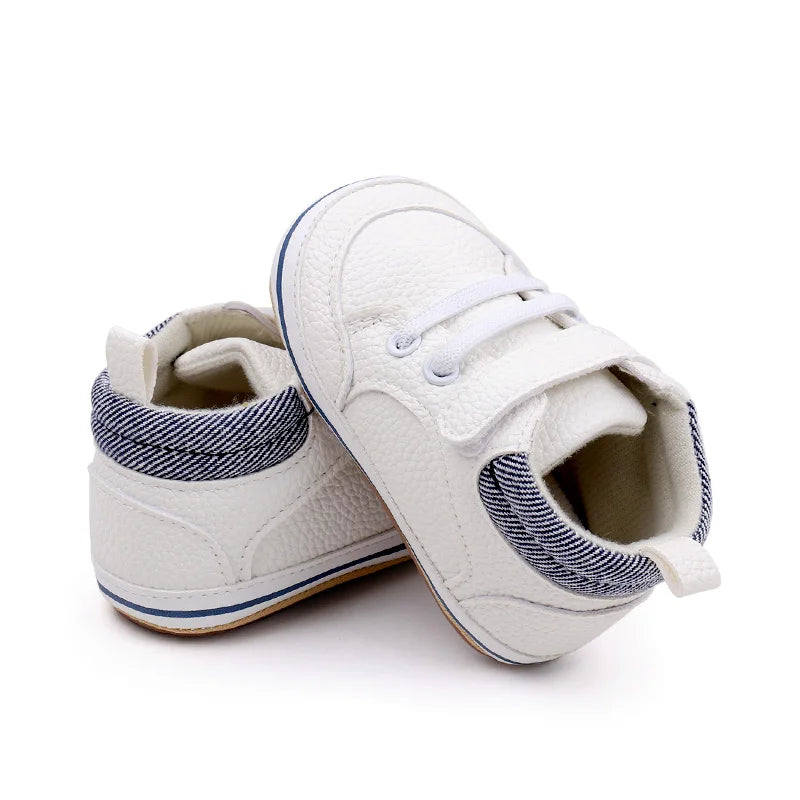 2025 Baby Sneaker Spring and Autumn Style High Quality PU and TPR Sole Newborn Toddler Prewalk Shoes Outdoor Water Proof BNB3093