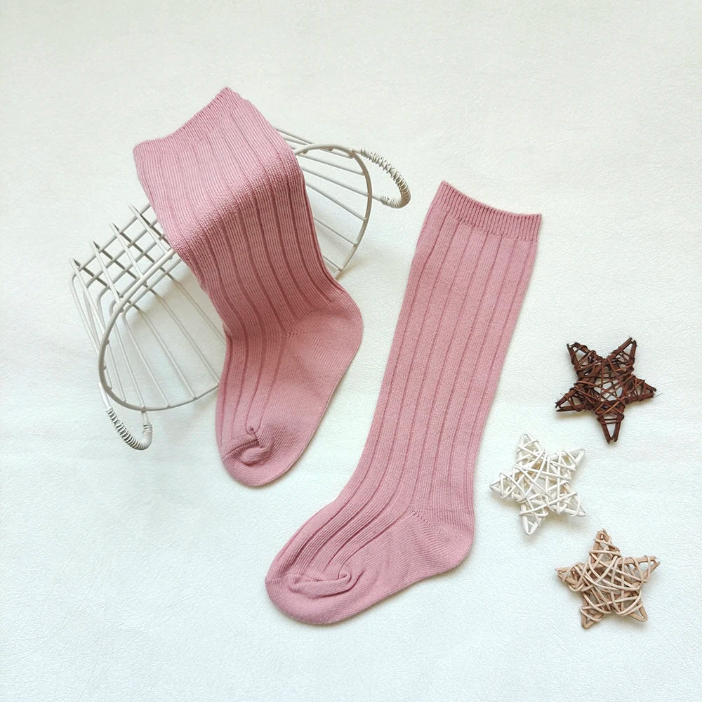 New Fashion Boys Girls Knee High Socks Cotton Breathable Stripe Kids Casual Sock Children School Uniform Socks Baby Socken Long